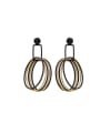 thumb Round style with Gun Color plated Zinc Alloy Drop drop Earring 0