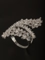 thumb GODKI Luxury Women Wedding Dubai Platinum Plated Copper White Zircon Beautiful Ring 0