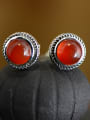 thumb Silver Carnelian Burgundy Studs stud Earring 0