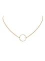 thumb Fashion Gold Plated Copper Round Necklac 0
