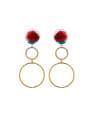 thumb A Gold Plated Zinc Alloy Stylish  Drop drop Earring Of Round 0