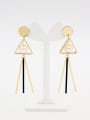 thumb Geometric Gold Plated Pearl White Hoop drop Earring 0