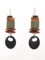 thumb Wood Geometric Drop drop Earring 0