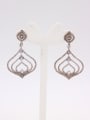 thumb White Drop drop Earring with Platinum Plated Copper Zircon 0