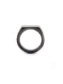 thumb Blacksmith Made Gun Color plated Titanium Square Band Signet Ring 1