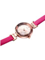 thumb Fashion Pink Alloy Japanese Quartz Round Genuine Leather Women's Watch 28-31.5mm 2