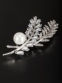 thumb Model No XY08978 Platinum Plated Round White Pearl Beautiful Lapel Pins & Brooche 0