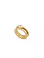 thumb A Gold Plated Stainless steel Stylish Rhinestone Band band ring Of Round 0