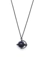thumb Custom Black Round Necklace with Gun Color plated Zinc Alloy 0