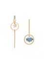 thumb Flower style with Gold Plated Zinc Alloy Rhinestone Drop drop Earring 0