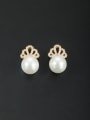 thumb Model No DYZ2844T-002 Custom White Round Studs stud Earring with Gold Plated 0