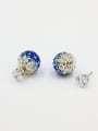 thumb The new  Copper austrian Crystals Round Studs stud Earring with Khaki 0