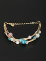 thumb Gold Plated Round Multi-Color Beads Beautiful Bracelet 0