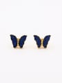 thumb Butterfly Gold Plated Copper Zircon Navy Studs stud Earring 0