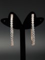 thumb The new Rose Plated Zircon Hoop hoop Earring with White 0