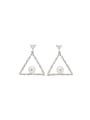 thumb Custom Silver Triangle Drop drop Earring with Silver-Plated Zinc Alloy 0