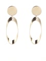 thumb Gold color Gold Plated Zinc Alloy Round Drop drop Earring 0