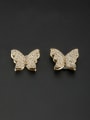 thumb Blacksmith Made Gold Plated Zircon Butterfly Studs stud Earring 0