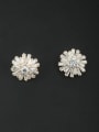 thumb Blacksmith Made Gold Plated Zircon Flower Studs stud Earring 0