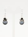 thumb Mother's Initial Grey Drop drop Earring with austrian Crystals 0