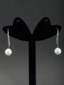 thumb Mother's Initial White Drop drop Earring with Hook Pearl 0