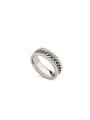 thumb style with Silver-Plated Stainless steel band ring 0