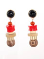 thumb A Gold Plated Wood Stylish  Drop drop Earring Of Charm 0