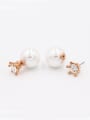 thumb The new  Rose Plated Zircon  Studs stud Earring with White 0
