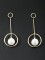 thumb Model No 1000001176 Mother's Initial White Drop drop Earring with Round Pearl 0