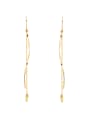 thumb Gold Plated Copper Fringe Stone Drop threader Earring 0