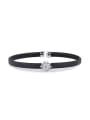 thumb The new Platinum Plated Mixed Metal Rhinestone Personalized Choker with Black 0