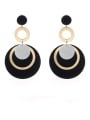 thumb Gold Plated Zinc Alloy Round Acrylic Drop drop Earring 0