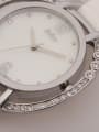 thumb Model No 1000003293 Fashion White Alloy Japanese Quartz Round Genuine Leather Women's Watch 24-27.5mm 1