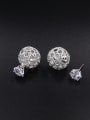 thumb Model No 1000000896 Platinum Plated Round Zircon Studs stud Earring 0