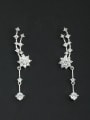 thumb Platinum Plated Personalized White Zircon Beautiful Drop drop Earring 0