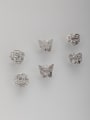 thumb The new Platinum Plated Zircon Butterfly Combined Studs stud Earring 0