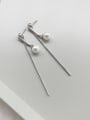 thumb Silver color Silver Pearl Drop drop Earring 0