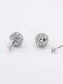 thumb The new  Platinum Plated Zircon Round Drop stud Earring with White 0
