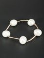 thumb Mother's Initial White Bracelet with Round Pearl 0