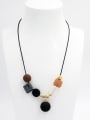 thumb Multi-Color Geometric Chain with Gold Plated Beads 0