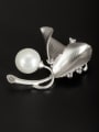 thumb Platinum Plated  Pearl White Lapel Pins & Brooche 0