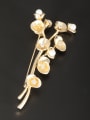 thumb White color Gold Plated Flower Pearl Lapel Pins & Brooche 0