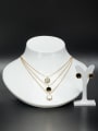 thumb Stainless steel Round Gold Rhinestone Beautiful 2 Pieces Set 1