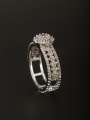 thumb GODKI Luxury Women Wedding Dubai Platinum Plated Copper Square Zircon White Ring Combination of the ring 2