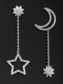 thumb Custom White Star Drop drop Earring with Platinum Plated 0