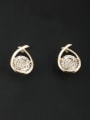 thumb Personalized Gold Plated White Flower Zircon Studs stud Earring 0