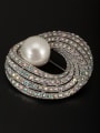 thumb New design Platinum Plated Round Pearl Lapel Pins & Brooche in White color 0