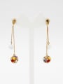 thumb Personalized Gold Plated Multi-Color Round Rhinestone Drop drop Earring 0