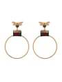 thumb Personalized Gold Plated Zinc Alloy Gold Round Drop hoop Earring 0
