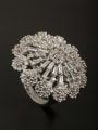 thumb GODKI Luxury Women Wedding Dubai Platinum Plated Copper Flower Zircon White Ring 0